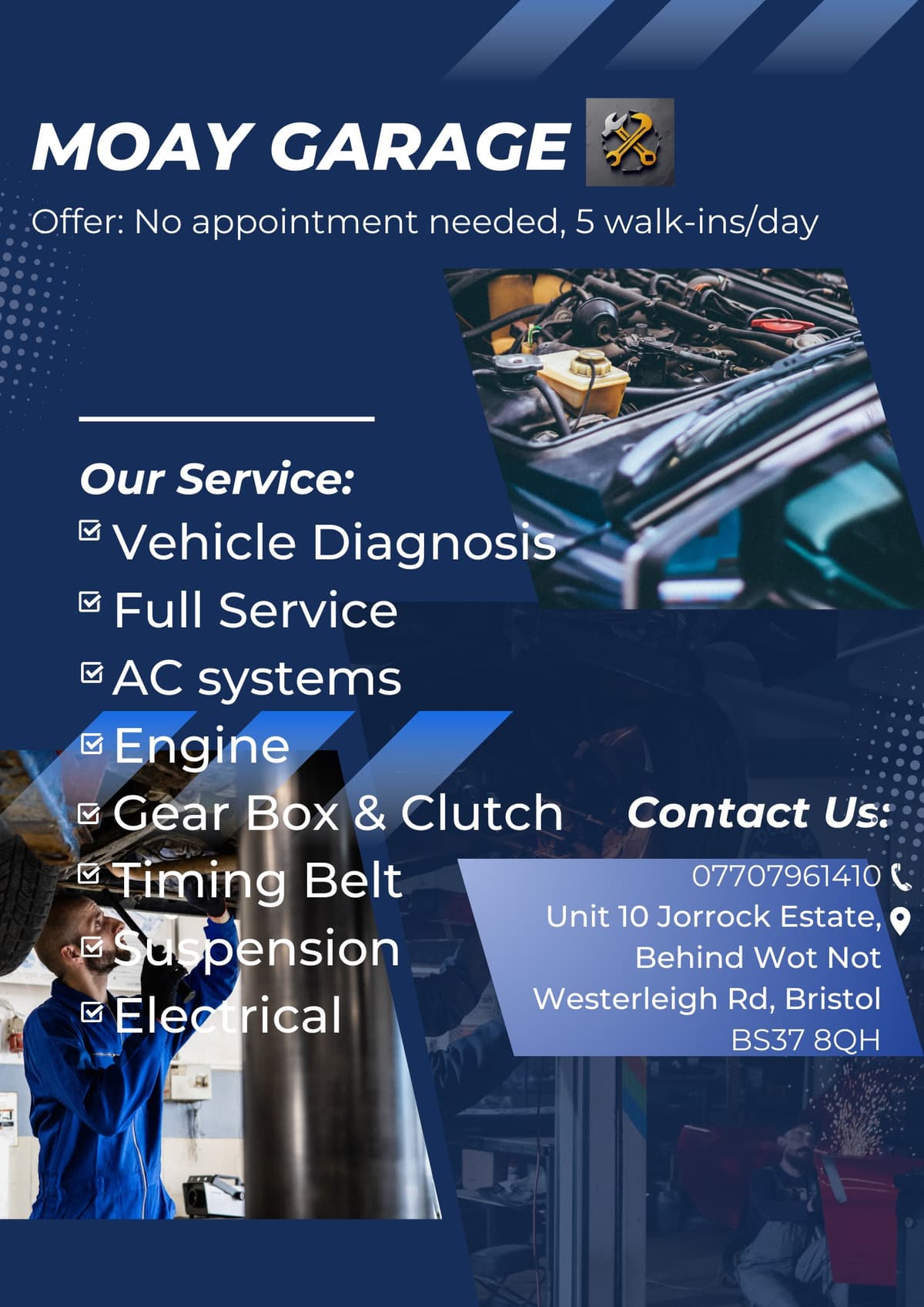 Mechanic working on a car